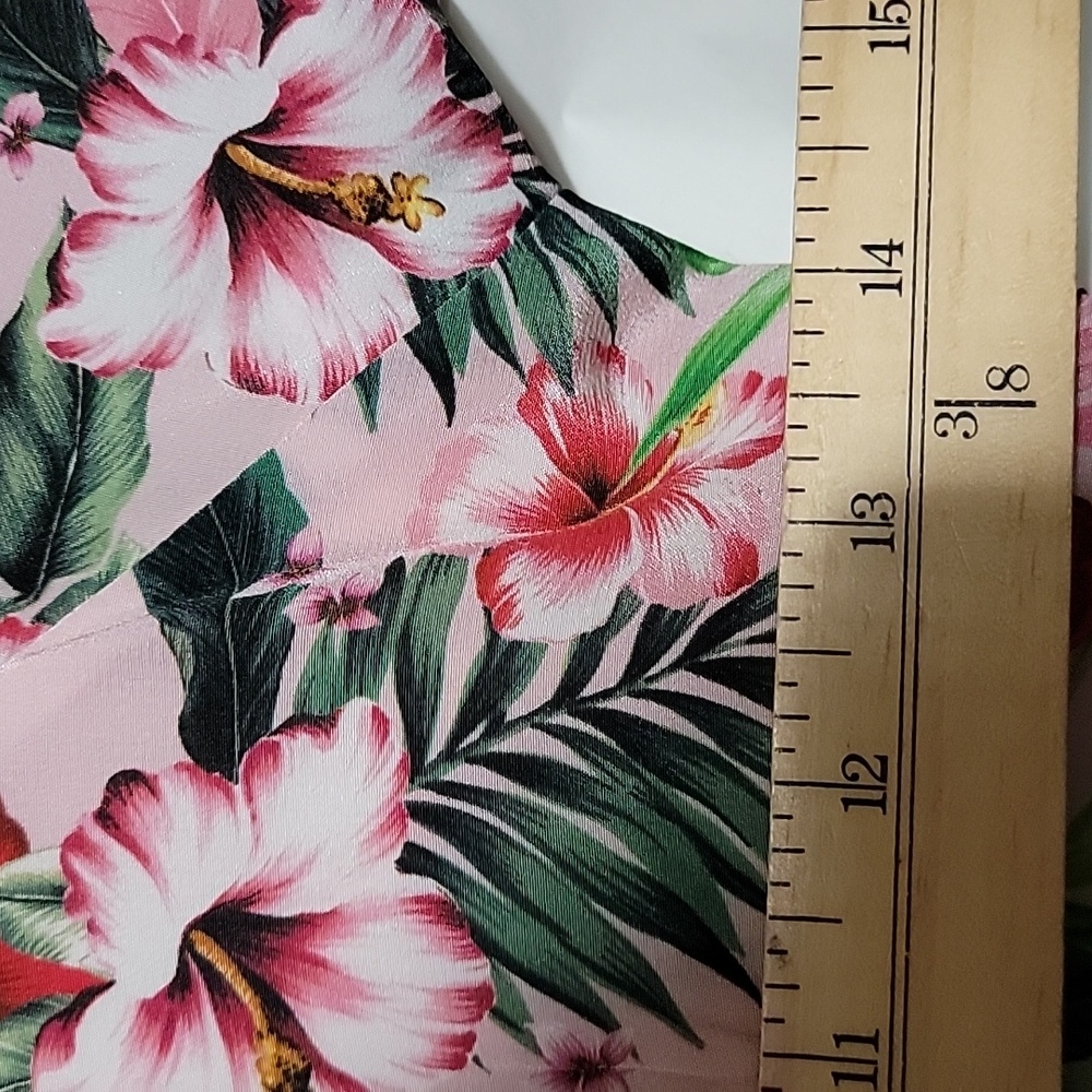 Nwt LES RÊVERIES Floral Silk Mini Dress Blouson Puff Sleeves Hibiscus Palms - Picture 8 of 12